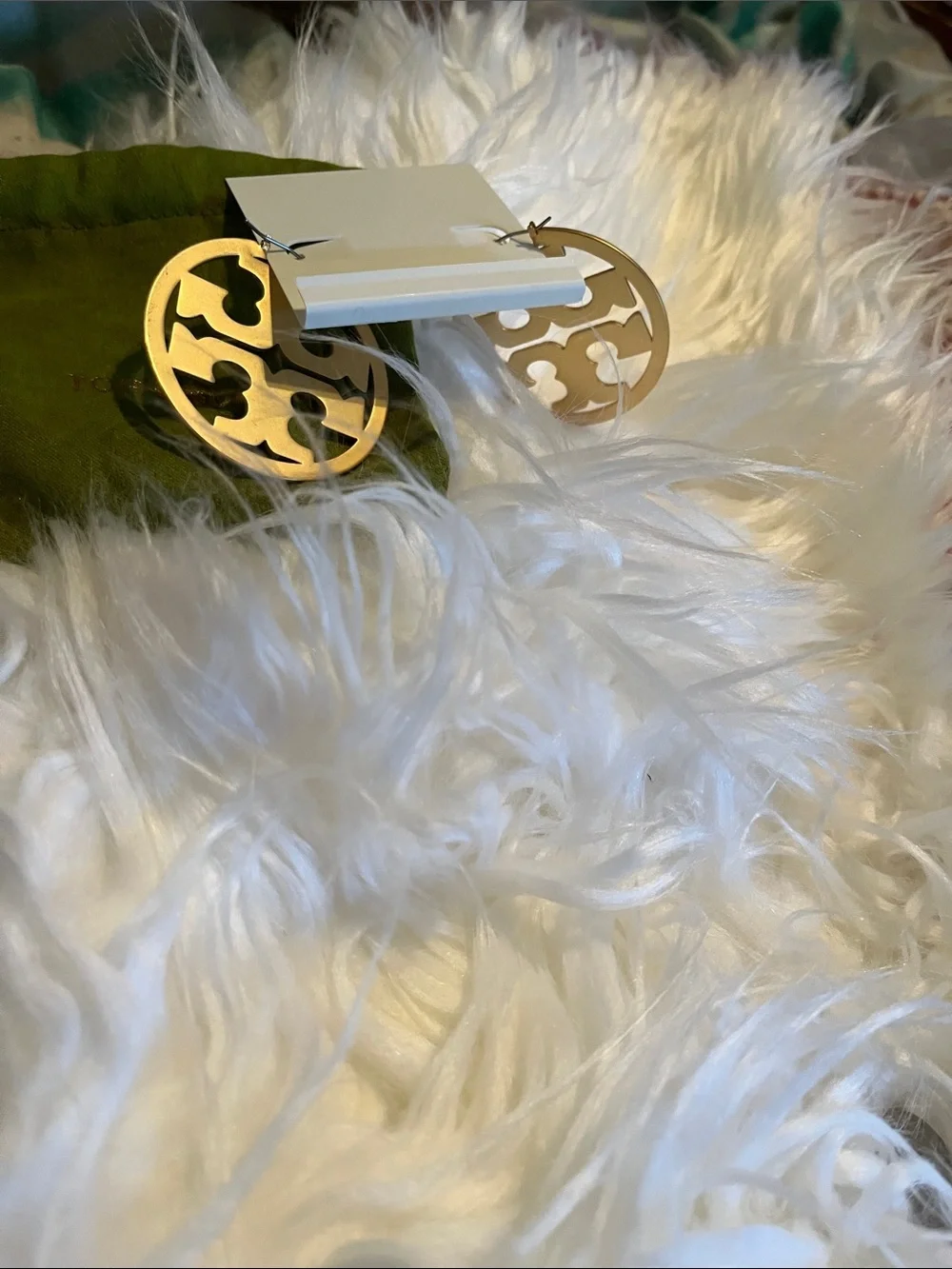 Tory Burch Gold Logo Statement Earrings